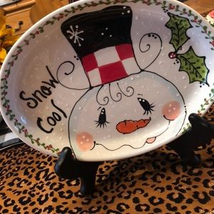 Snow Cool, Oval Snowman Platter!